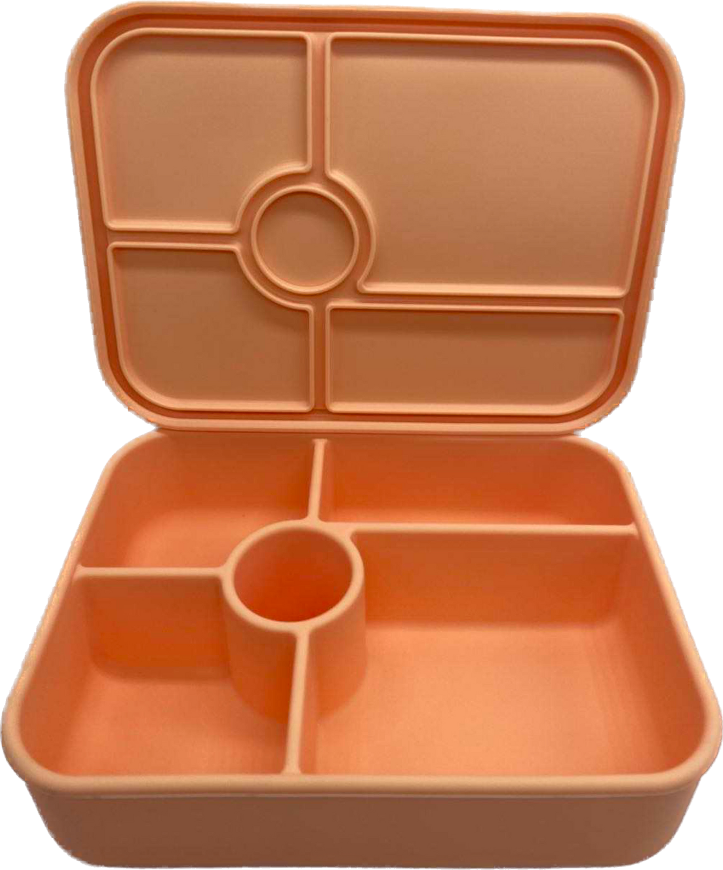 5 Compartment Silicone Bento Peach