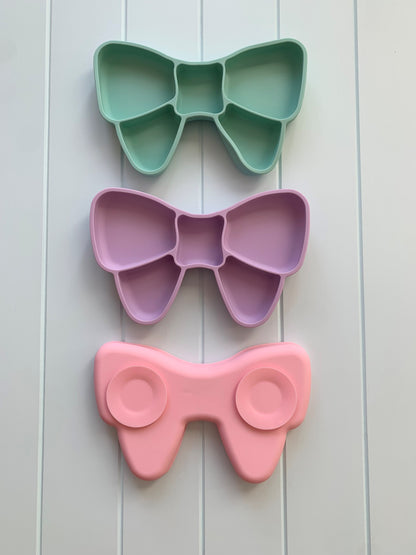 Silicone Bow Divider Plate - Pink