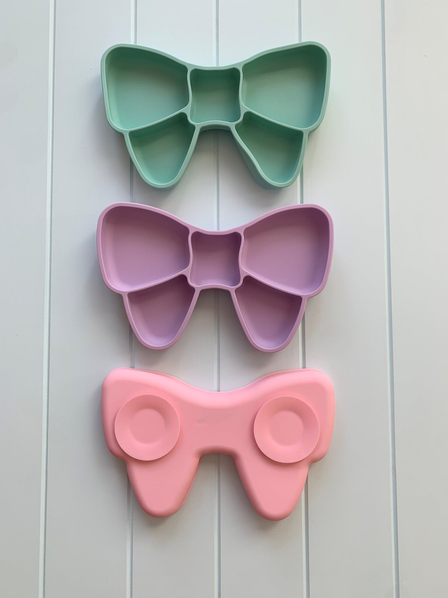 Silicone Bow Divider Plate - Mint Green