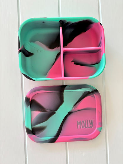 3 Compartment Silicone Lunchbox Midnight Pink