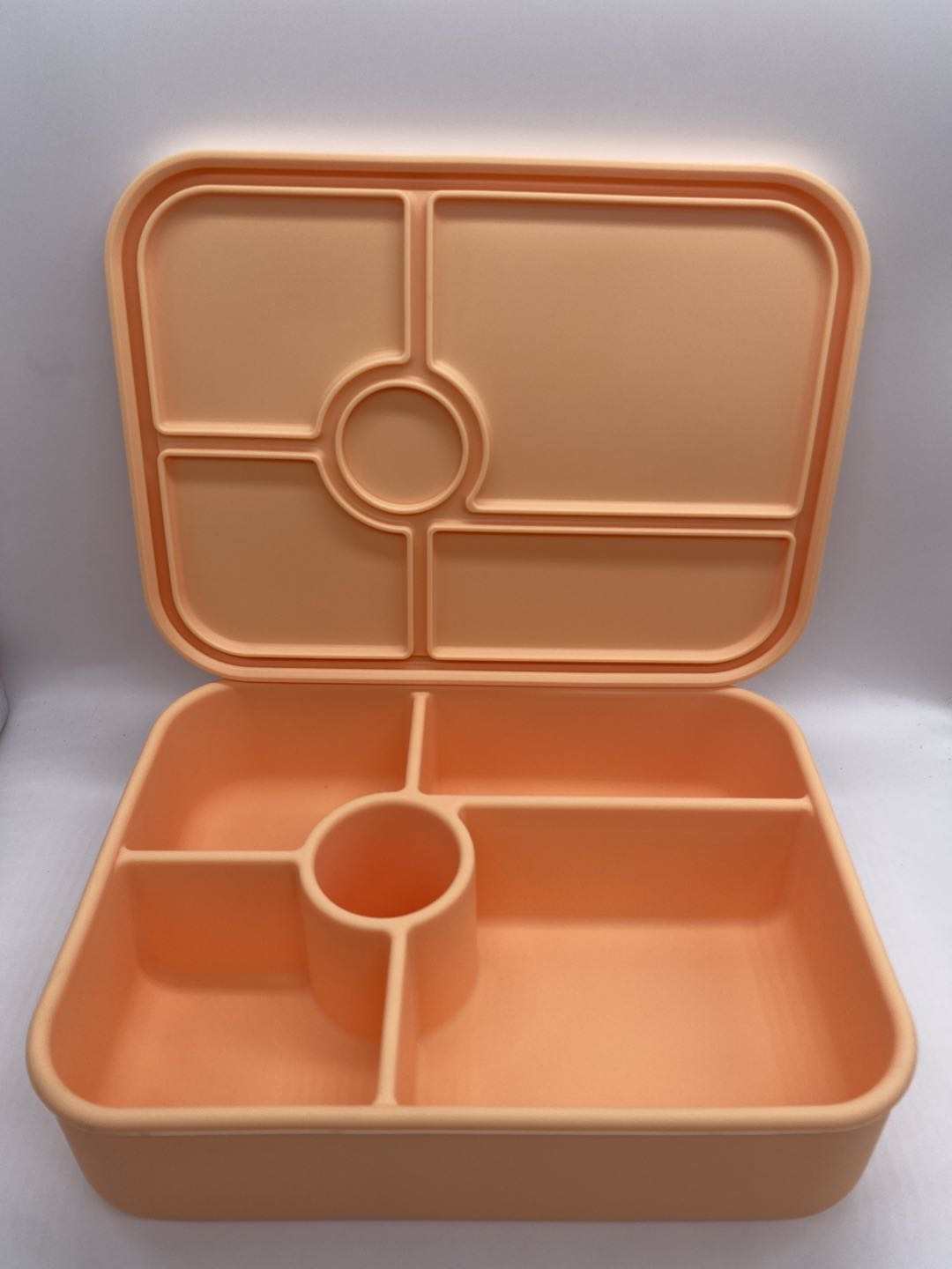 5 Compartment Silicone Bento Peach