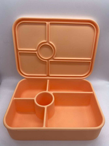 5 Compartment Silicone Bento Peach